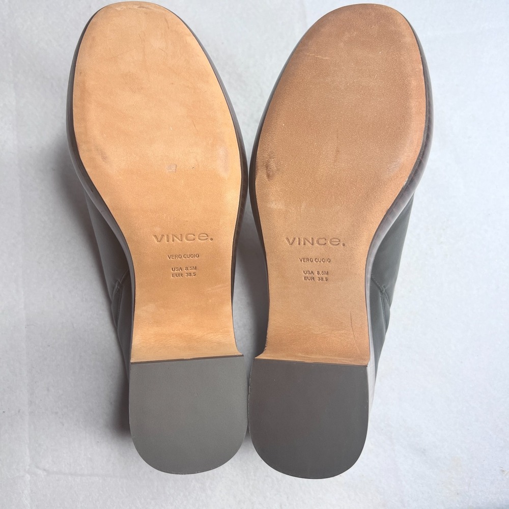 Vince Navina Women's Black Leather Platform Clog Heels Size 8.5‎ - Picture 12 of 16